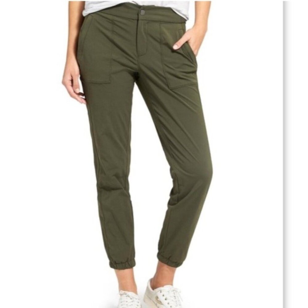 Athleta Joggers Womens 0 Green Tapered Leg Stretch Lightweight Hiking Outdoors